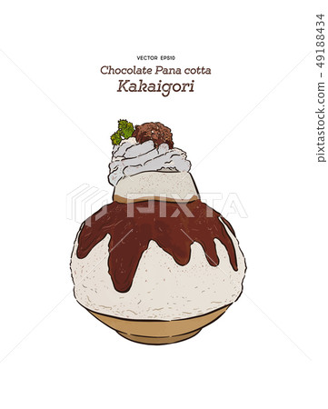 Chocolate Kakigori - Japanese shaved ice dessert , 49188434