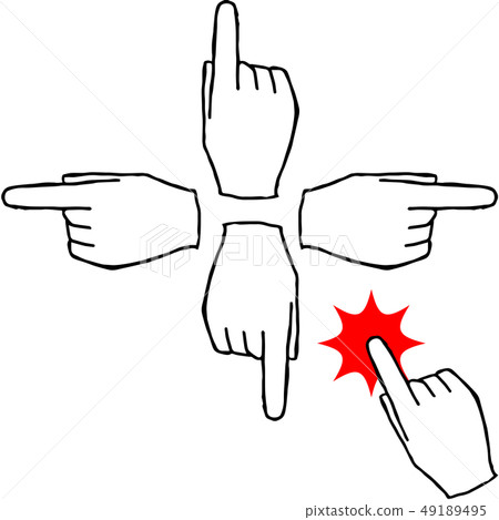 Hand Drawn Finger Material Set Pointing Mark Stock Illustration 49189495 Pixta