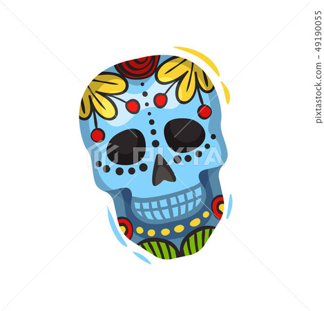 Skull on white background. Day of the dead. Skull on white background. Day of the dead. 49190055