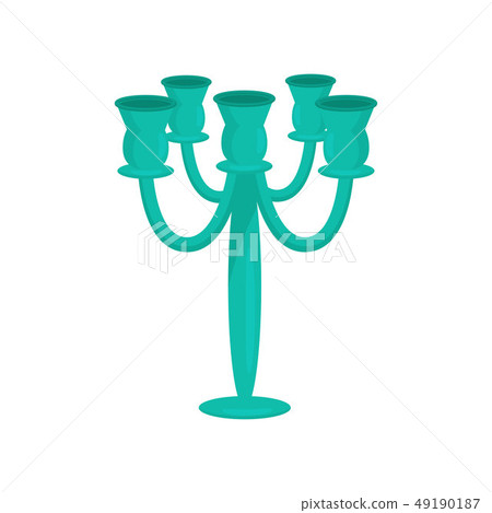 Green candlestick on white background. Vector illustration. Green candlestick on white background. Vector illustration. 49190187