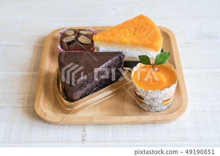 brownies, orange cup cake, golden threads cake and 49190851