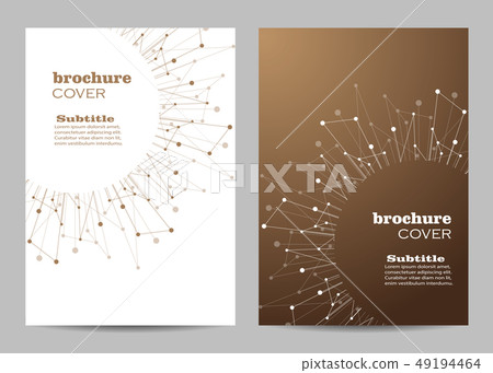 Brochure template layout design. Abstract geometric background with connected lines and dots 49194464