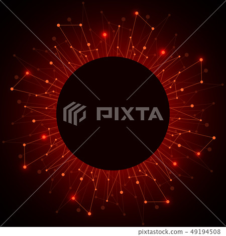 Geometric pattern with connected lines and dots. Vector illustration on dark background 49194508