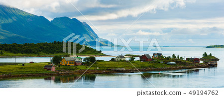 Senja summer fjord view, Norway 49194762