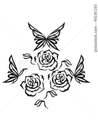 Tribal design. rose. Fashion tattoo. sticker. Tribal design. rose. Fashion tattoo. sticker. 49195193
