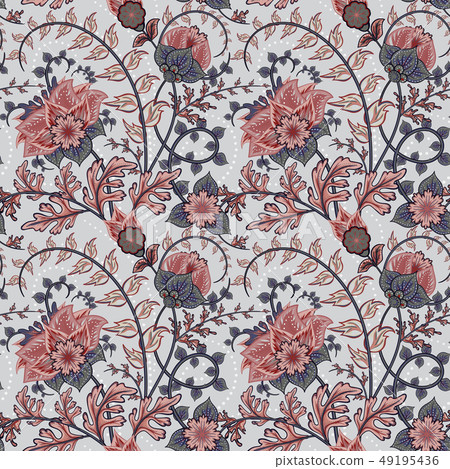 Traditional oriental seamless paisley pattern. Vintage flowers. Decorative ornament backdrop for Traditional oriental seamless paisley pattern. Vintage flowers. Decorative ornament backdrop for 49195436