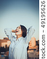 Woman female student college student college student glow evening 49195626