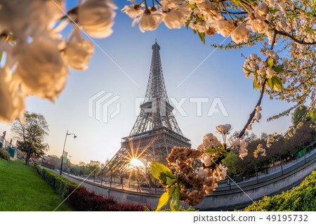 Eiffel Tower during spring time in Paris, France Eiffel Tower during spring time in Paris, France 49195732