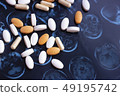 Pills on brain mri scan 49195742