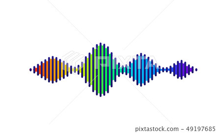 Wave sound vector background. Music flow soundwave design, spectrum color elements isolated on white 49197685
