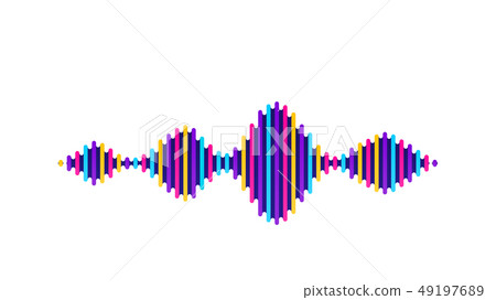 Wave sound vector background. Music flow soundwave design, color elements isolated on white backdrop Wave sound vector background. Music flow soundwave design, color elements isolated on white backdrop 49197689