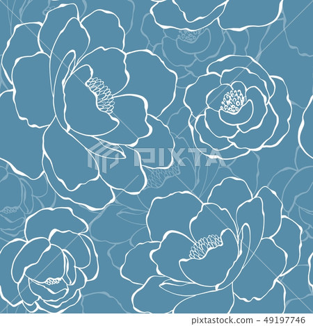 Beautiful monochrome seamless pattern with roses 49197746