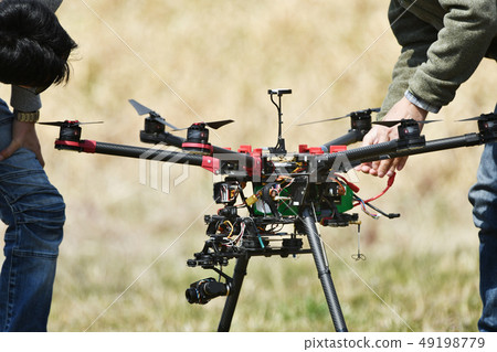 Industrial drone before takeoff Industrial drone before takeoff 49198779