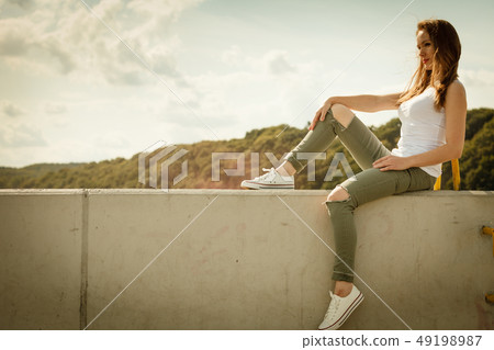 Fashion model woman outdoor 49198987