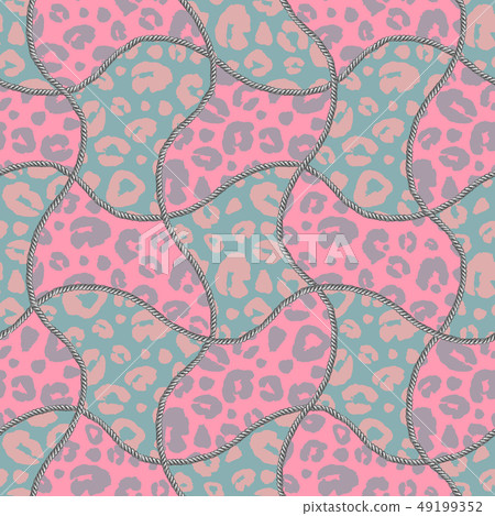 Silver chain glamour leopard fur seamless pattern Silver chain glamour leopard fur seamless pattern 49199352