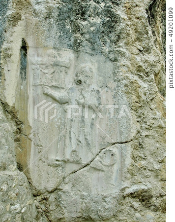 Yazurkaya廢墟淺浮雕在土耳其 49201099