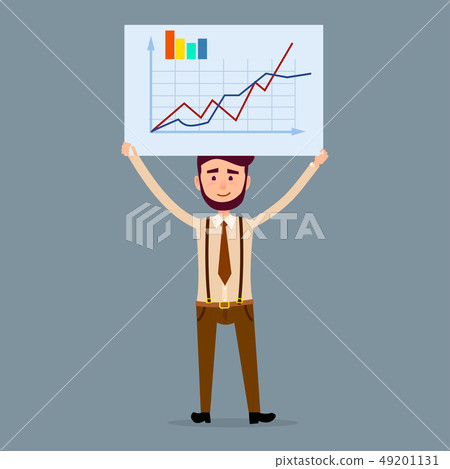 Male Character Holds Board with Chart Illustration Male Character Holds Board with Chart Illustration 49201131