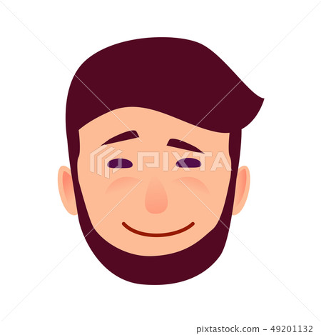 Sarcastic Smile on Cartoon Man Face Illustration 49201132