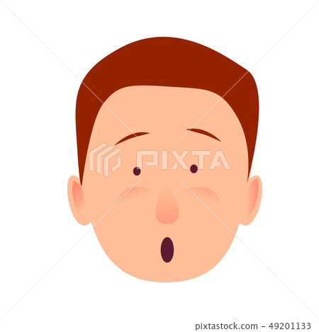 Bug-eyed Man-child with Open Mouth Flat Design Bug-eyed Man-child with Open Mouth Flat Design 49201133