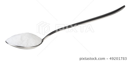 side view of tablespoon with fine ground Sea Salt side view of tablespoon with fine ground Sea Salt 49201783