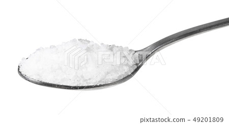 steel teaspoon with coarse grained Sea Salt 49201809