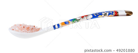 side view of chinese spoon with Himalayan Salt side view of chinese spoon with Himalayan Salt 49201880