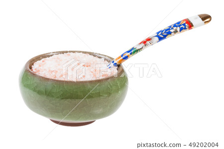 ceramic salt cellar with spoon with Himalayan Salt ceramic salt cellar with spoon with Himalayan Salt 49202004