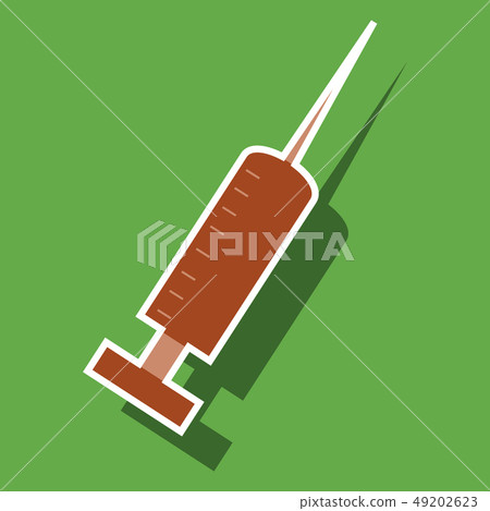 paper sticker on theme world hepatitis day . syringe paper sticker on theme world hepatitis day . syringe 49202623