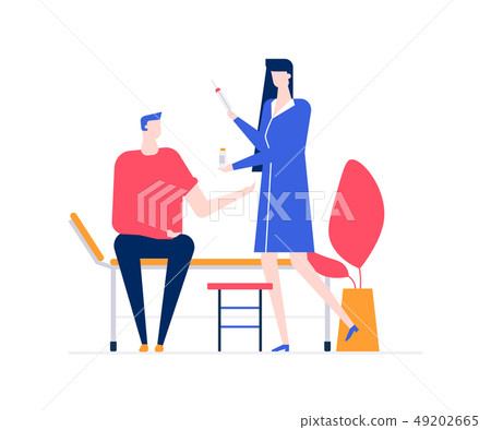 Visiting a doctor - colorful flat design style illustration 49202665