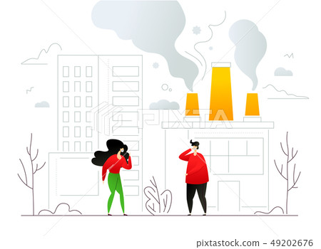 Air pollution - modern colorful flat design style illustration Air pollution - modern colorful flat design style illustration 49202676