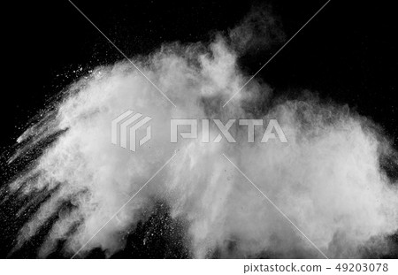 White powder explosion.Freeze motion of white dust 49203078