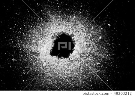 White powder explosion.Freeze motion of white dust 49203212
