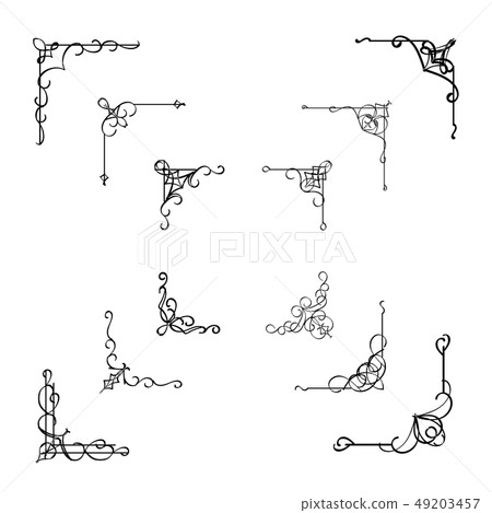Calligraphic corner frame divider element vintage Calligraphic corner frame divider element vintage 49203457