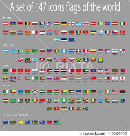 A set of icons with flags of countries around  49204069