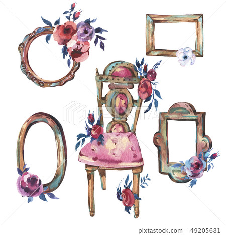 frame, watercolor, decoration 49205681