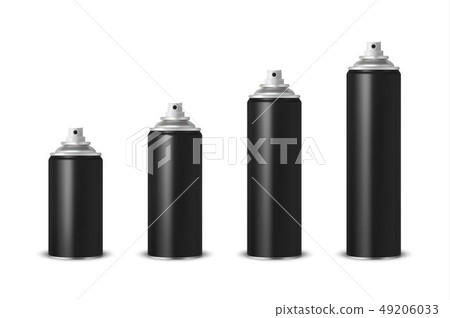 Vector 3d Realistic Black Blank Spray Can,... - Stock Illustration ...