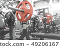 gym barbell on the bench for the bench press 49206167