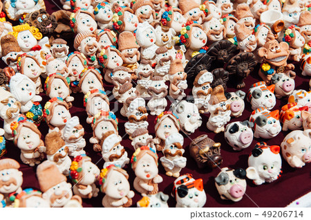 many Ukrainian souvenirs - clay figurines  49206714