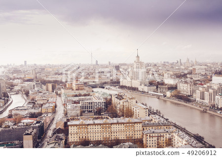 Aerial Moscow city panorama Aerial Moscow city panorama 49206912