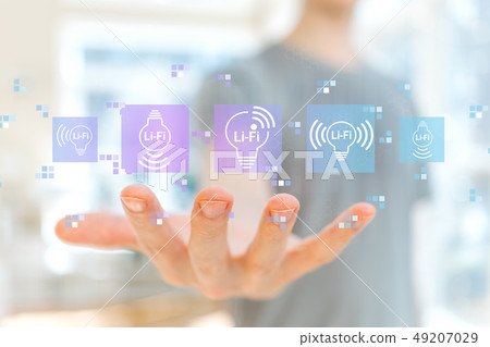 LiFi theme with young man  49207029