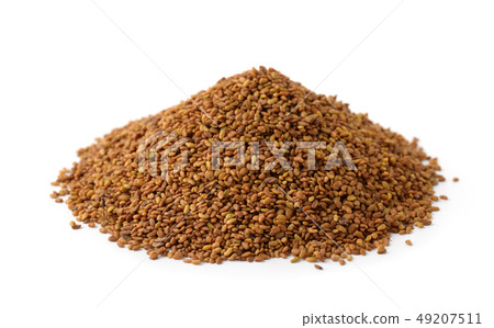 Pile of organic alfalfa seeds Pile of organic alfalfa seeds 49207511