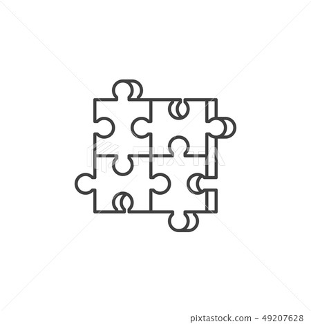 Puzzle Related Vector Line Icon - Stock Illustration [49207628] - PIXTA