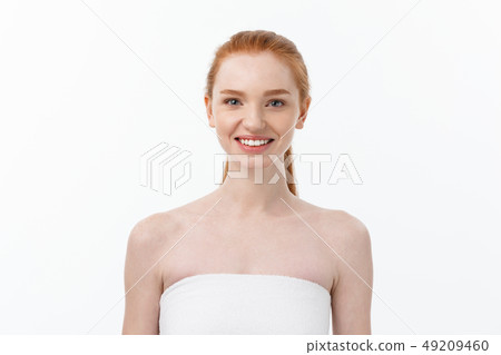 Beautiful woman female skin care healthy hair and skin close up face beauty portrait. Beautiful woman female skin care healthy hair and skin close up face beauty portrait. 49209460