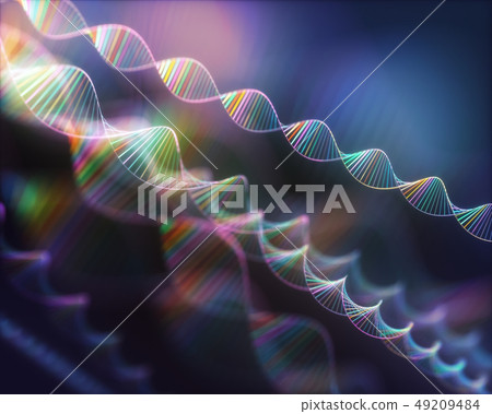 DNA Genetic Code Colorful Background 49209484