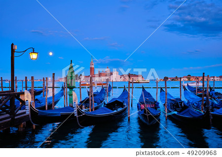 San Giorgio Maggiore Church with full moon. Venice, Italy 49209968