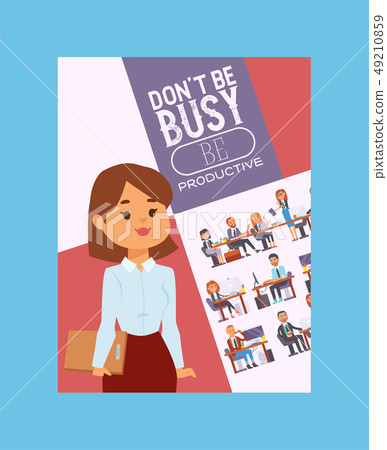 Business people vector successful business woman character and professional workers sitting at table Business people vector successful business woman character and professional workers sitting at table 49210859