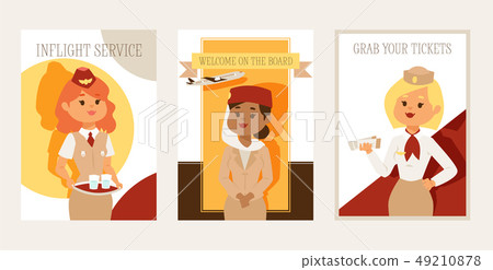 Stewardess vector flight crew beautiful woman character stewardess steward pilot and people 49210878
