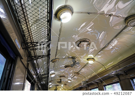 Inside the old-style passenger train of Oigawa Teimu SL train Inside the old-style passenger train of Oigawa Teimu SL train 49212087
