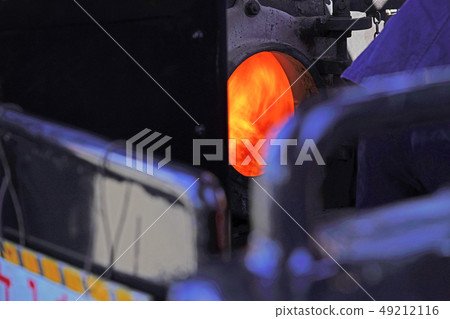 Fire flames in the engine room of Oigawa Shindo SL 49212116