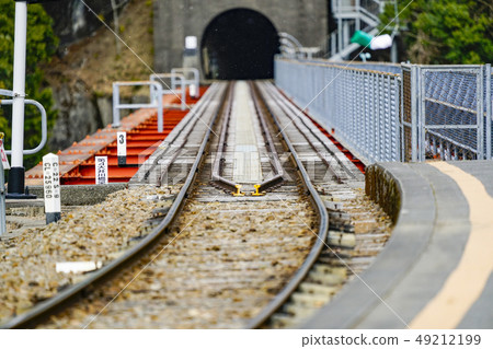 View the iron bridge and tunnel from Oigawa Shindo Ikawa Line Koyuki Mai Oku Ooi Kokami Station 49212199